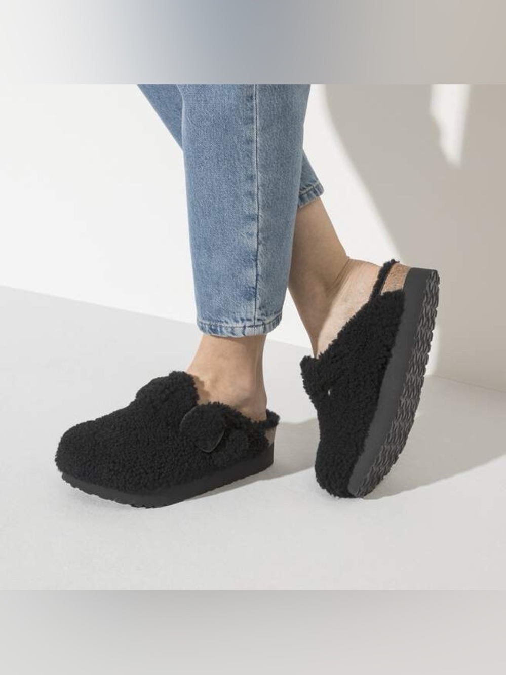 NWOT Birkenstock Papillio Boston Big Buckle Platform Shearling Clogs